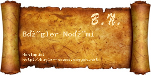 Bügler Noémi névjegykártya
